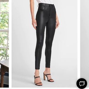 New coated super high rise black skinny jeans